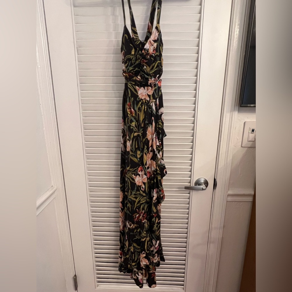 Anthropologie Maeve Navy Blue w/ Tropical Flowers Dress